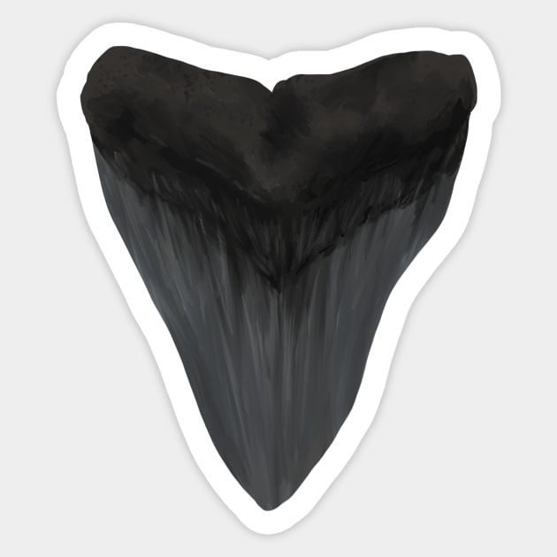 Megalodon Shark Tooth Sticker by Reeseworks